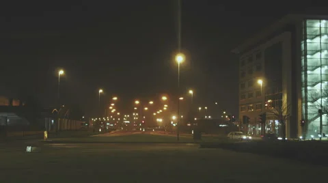 Time Lapse: Night Roundabout HD Stock Footage 42951506
