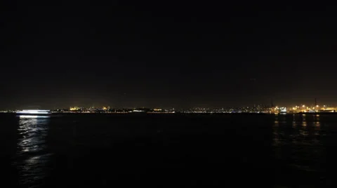 Time lapse night sea Stock-Footage 34405885