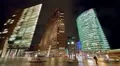 Time lapse night shot of Potsdamer Platz in Berlin with office skyscrapers HD Footage