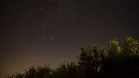 Time lapse of the night sky with bright stars Stock Footage 79993503