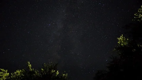 Time lapse of the night sky with bright stars Stock Footage 79993525