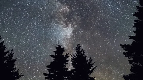 Time lapse of the night sky filled with stars including the Milky Way core  Video stock 116981852