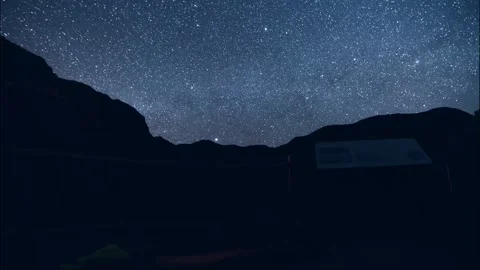 Time-Lapse Night Sky Filled with Moving and Shooting Stars Video stock 315099789
