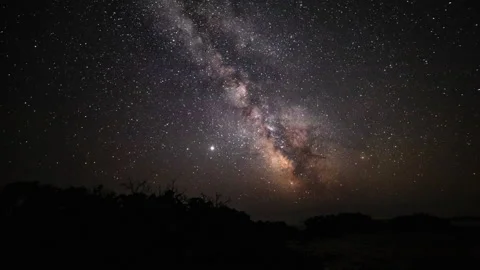Time-lapse of the night sky with the Milky Way. Stock Footage 147945983