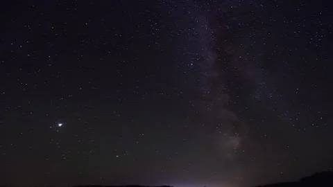 Time lapse of the night starry sky.The Milky Way galaxy. Stock Footage 167702089
