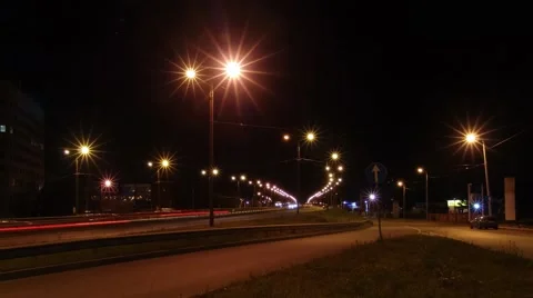 Time lapse night Street. Stock Footage 68356298