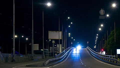 Time lapse of night street Stock Footage 71656043