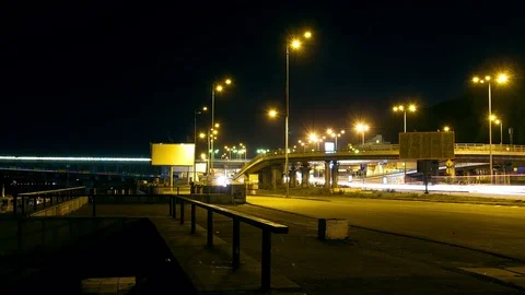 Time lapse of night street Stock Footage 73576776