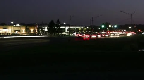 Time lapse night time traffic Stock Footage 11000865
