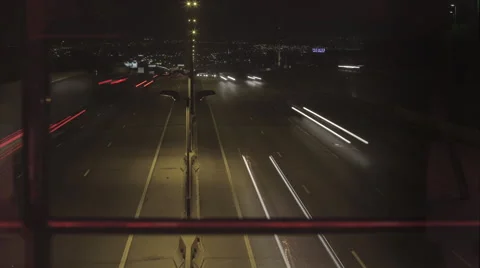 Time Lapse of  Night Time Traffic in Johannesburg South Africa Stock Footage 54409395