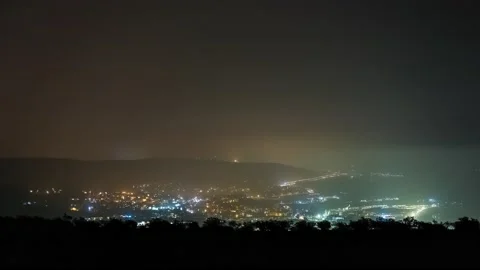 Time lapse of a night traffic in Agadir Stock Footage 200446840