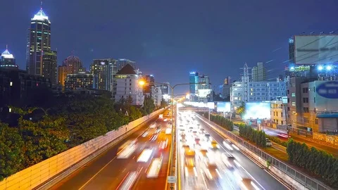 Time lapse night traffic 库存影片 79841573