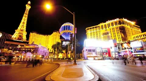 Time lapse Night Traffic Las Vegas Stock Footage 10730342