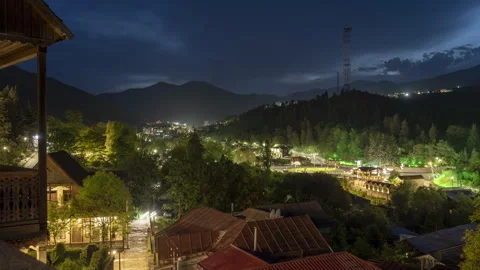Time lapse night view of Dilijan Stock Footage 241529777
