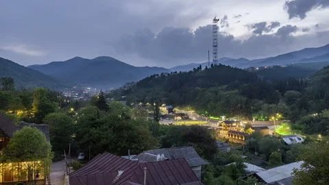 Time lapse night view of Dilijan Stock Footage 241529861