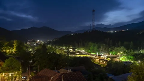 Time lapse night view of Dilijan Stock Footage 241529887