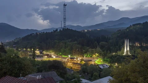 Time lapse night view of Dilijan Stock Footage 241530072