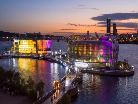 Time lapse Night view of Some Sevit in Seoul, South Korea Video stock 76325898