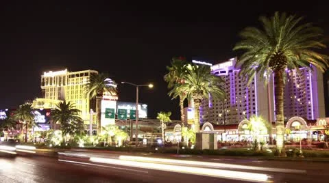Time Lapse night view of The Strip in Las Vegas Video stock 12454313