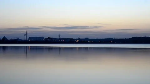 Time lapse of nightfall in the city Stock Footage 65018045