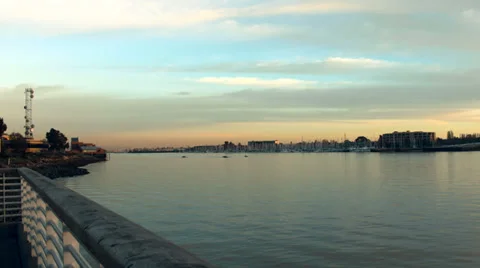 Time lapse of nightfall over San Francisco bay Stock Footage 35537081