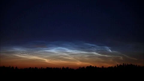 Time lapse of Noctilucent clouds Stock Footage 99903270