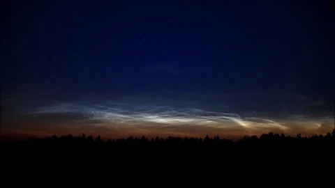 Time lapse of Noctilucent clouds Stock Footage 99903272