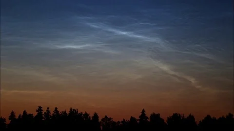 Time lapse of Noctilucent clouds Stock Footage 99903274