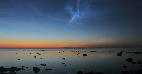 Time lapse of noctilucent clouds Stock Footage 101739778