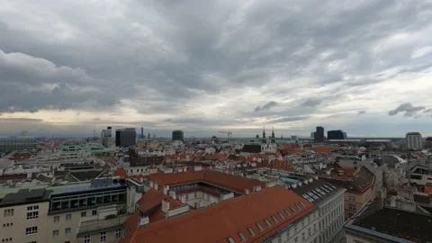 Time Lapse from the North Tower of St. Stephen's Cathedral in Vienna Stock Footage 195962486