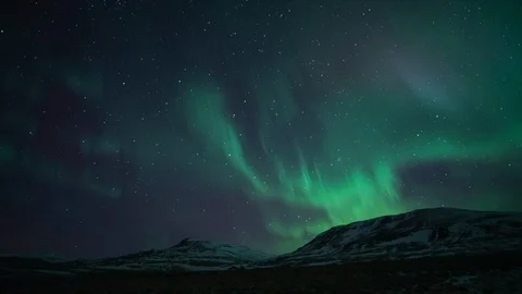 Time lapse of Northern Light or Aurora Borealis in Iceland Stock-Footage 101042138