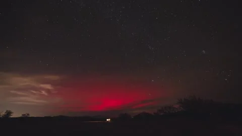 Time lapse of the Northern lights above the Arizona desert Stock Footage 321100830