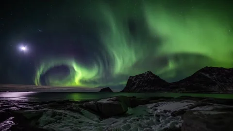 Time Lapse of Northern Lights Stock Footage 245436067