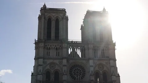 Time Lapse of Notre-Dame Cathedral Stock Footage 104454993