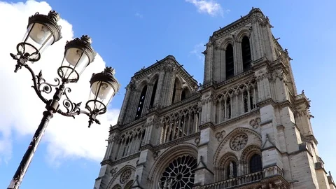 Time Lapse of Notre-Dame Cathedral, Paris, France, March 2019 Stock Footage 104542208