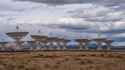 Time Lapse of  NRAO Very Large Array, New Mexico Stock Footage 256120045