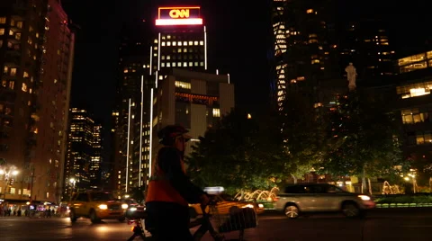 TIME LAPSE NYC COLUMBUS CIRCLE CNN SIGN Stock Footage 41816210