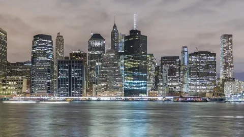 Time Lapse NYC Manhattan Skyline Stock Footage 76888980