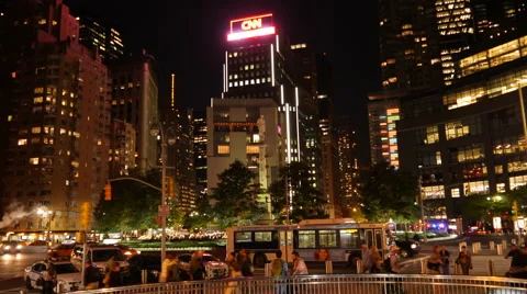 TIME LAPSE NYC NIGHT COLUMBUS CIRCLE Stock Footage 41817045