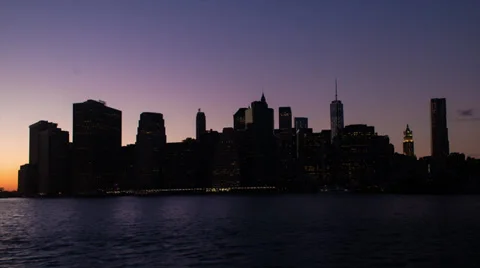Time Lapse of NYC Skyline at Sunset (HD) Vídeos de archivo 32215385