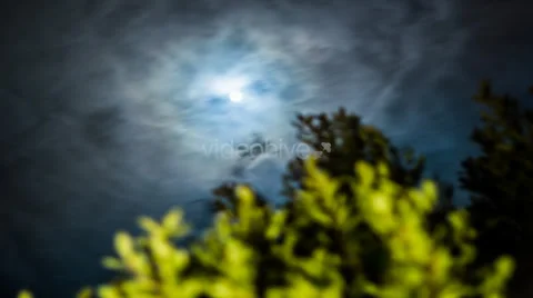Time Lapse - Obscured Moon Night Sky Stock Footage 39558694