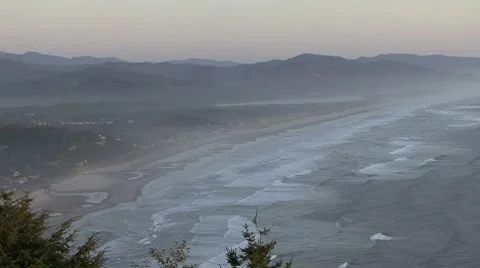 Time lapse of the ocean from a cliff Stock Footage 8683476