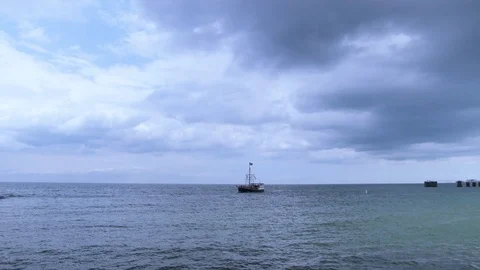 Time Lapse Of Ocean On Cloudy Day At Martha's Vineyard Stock Footage 91799497