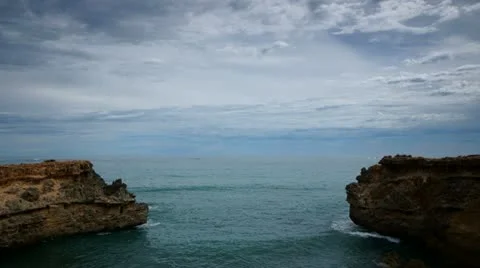 Time-lapse of ocean coast in Southend town, South Australia Stock Footage 10806954
