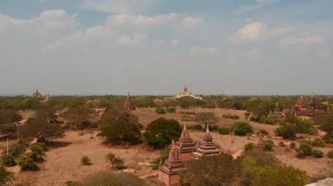 Time lapse of Old Bagan of Myanmar clouds formation Stock Footage 61029454