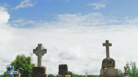 Time lapse in an old cemetery Stock Footage 96182485