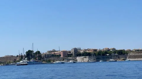 Time lapse of Old Corfu Town from the Ionian Sea Stock Footage 209222760