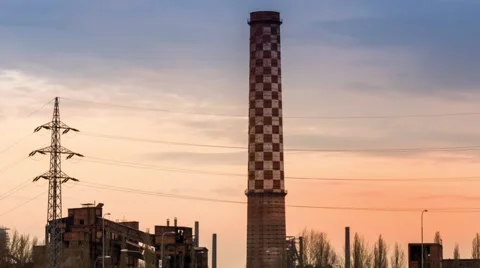 Time lapse old facory Stock Footage 50122924