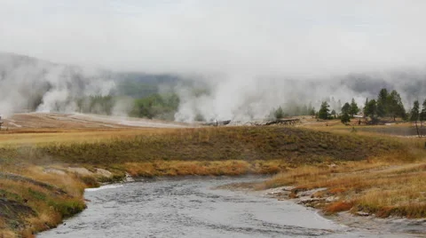 Time lapse Old Firehole River in Faithfull area at Yellowstone National Park Vidéo 57402840