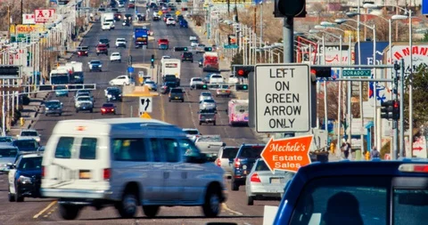 Time lapse of Old Route 66 in Albuquerque NM 4K Stock Footage 90953157